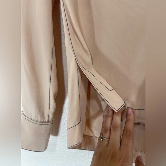 Rag & Bone Shields 100% Silk Drape-Front Top Blouse Women’s XXS Dusty Rose - Picture 9 of 16